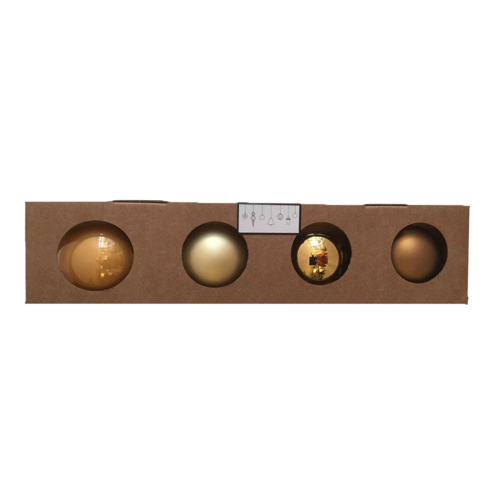Gold Glass Ball Ornaments - Set of 4 | Putti Christmas Celebrations 