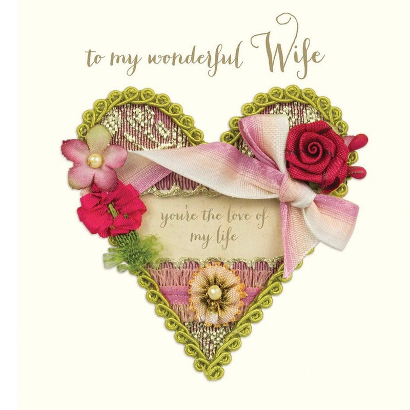 Rococo Ribbon "To my Wonderful Wife..." Greeting Card