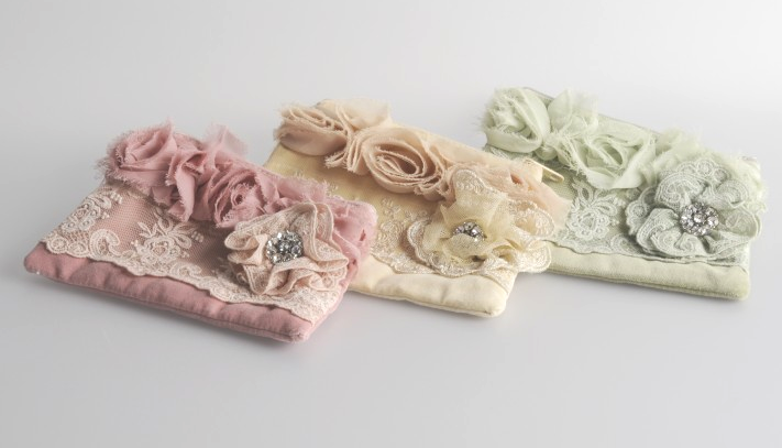 Miss Rose Sister Violet Velvet Rose Zippered Bag - Large, MRSV-Miss Rose Sister Violet, Putti Fine Furnishings