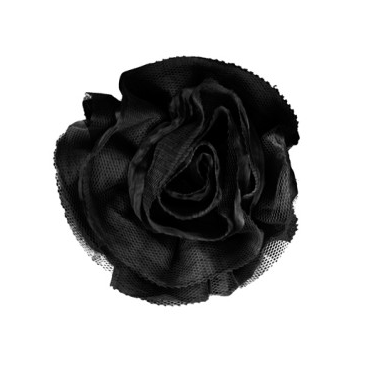  Miss Rose Sister Violet Ruffle Flower Brooch Black, MRSV-Miss Rose Sister Violet, Putti Fine Furnishings