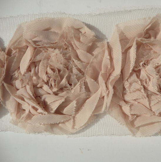  Miss Rose Sister Violet Large Ruffle Rose Braid Antique Beige, MRSV-Miss Rose Sister Violet, Putti Fine Furnishings