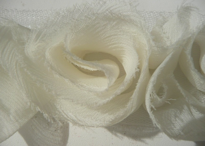 Miss Rose Sister Violet Small Ruffle Rose Braid Ivory, MRSV-Miss Rose Sister Violet, Putti Fine Furnishings