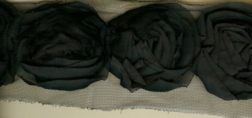 Miss Rose Sister Violet Large Ruffle Rose Braid Black, MRSV-Miss Rose Sister Violet, Putti Fine Furnishings