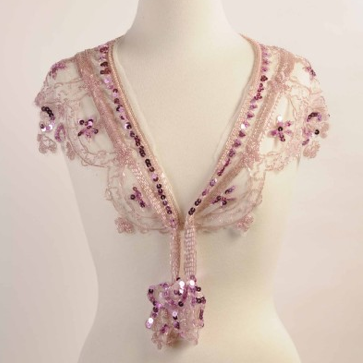  Miss Rose Sister Violet Pink Sequin Lace Collar, MRSV-Miss Rose Sister Violet, Putti Fine Furnishings