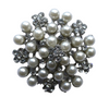 Miss Rose Sister Violet Vintage Style Diamante Broach - Round Pearl, MRSV-Miss Rose Sister Violet, Putti Fine Furnishings