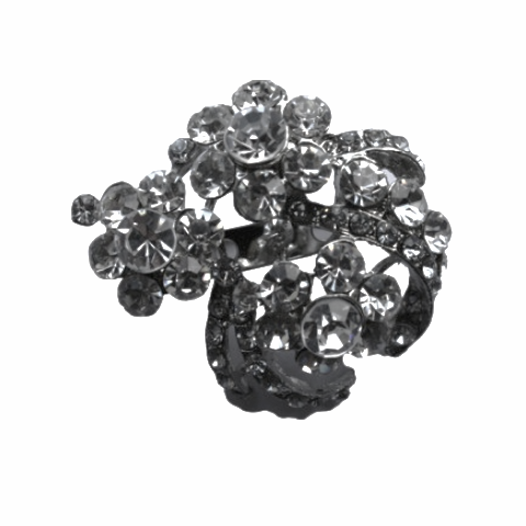  Miss Rose Sister Violet Vintage Style Diamante Broach - Medium Flower Cluster, MRSV-Miss Rose Sister Violet, Putti Fine Furnishings