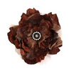 Miss Rose Sister Violet Cabbage Rose Diamante Clip - Chocolate Brown, MRSV-Miss Rose Sister Violet, Putti Fine Furnishings