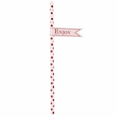 Miss Etoile "Enjoy" Straw Flags - Pink, Miss Etoile, Putti Fine Furnishings