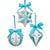 Kurt Adler Tiffany Blue Ball, Finial & Snowflake Ornaments | Putti Christmas 
