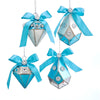 Kurt Adler Tiffany Blue Drop Ornaments with Bow | Putti Christmas