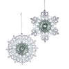 Kurt Adler Sage Green and Clear Snowflake Ornament | Putti Christmas