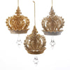Kurt Adler Gold and Silver Glittered Crown with Dangle Ornament