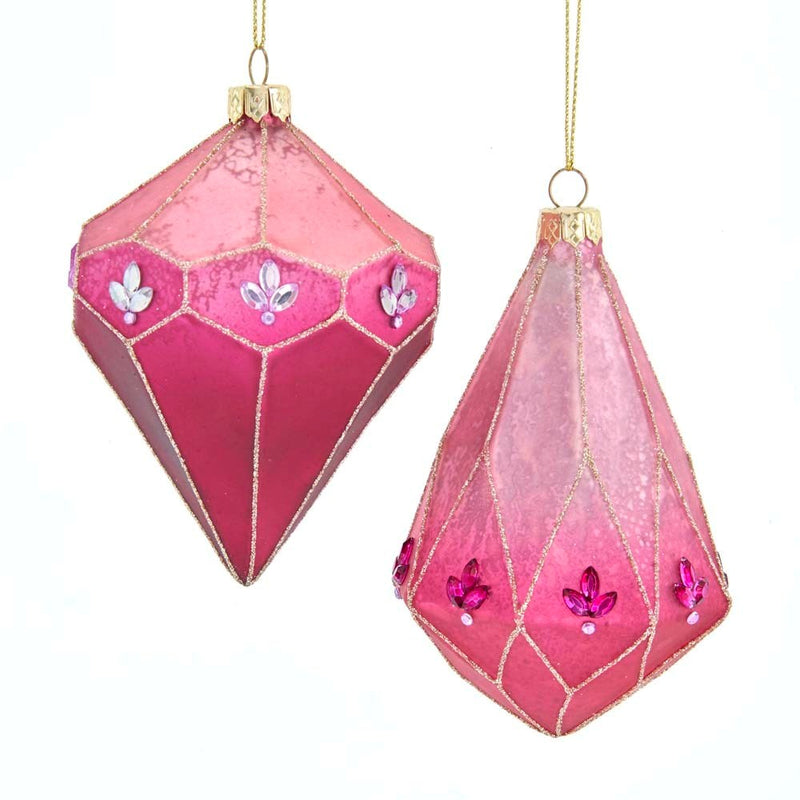 Kurt Adler Burgundy Elegance Glass Diamond Ornament