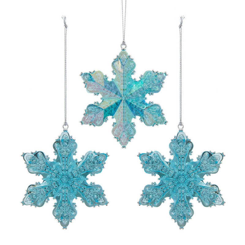 Kurt Adler Turquoise Snowflake Ornament | Putti Christmas Canada 