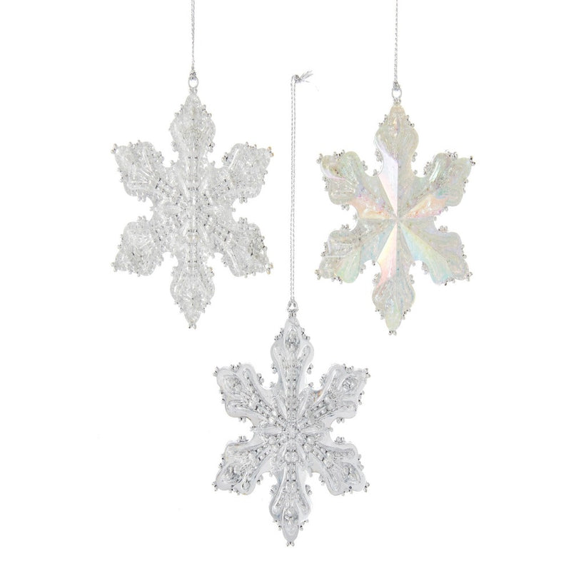 Kurt Adler Clear Snowflake Ornament | Putti Christmas Canada 