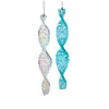 Kurt Adler Turquoise and Clear Swirl Glittered Icicle Ornament