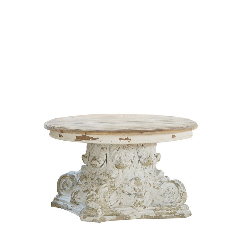 Sullivans Round Corinthian Column Pedestal Coffee Table - Putti Fine Furnishings Canada