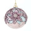 Kurt Adler Purple Flower Ball Glass Ornament | Putti Christmas