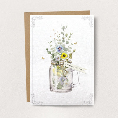 "Thinking of You" Flower Jar Greeting Card