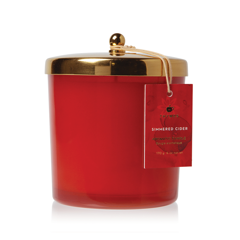 Thymes Simmered Cider Poured Candle Harvest Red