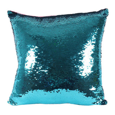 Pink and Aqua Blue Reversible Sequin Pillow, SD-Something Different, Putti Fine Furnishings