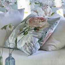 Designers Guild Peonia Grande Zinc Decorative Pillow | Putti Fine Furnishings