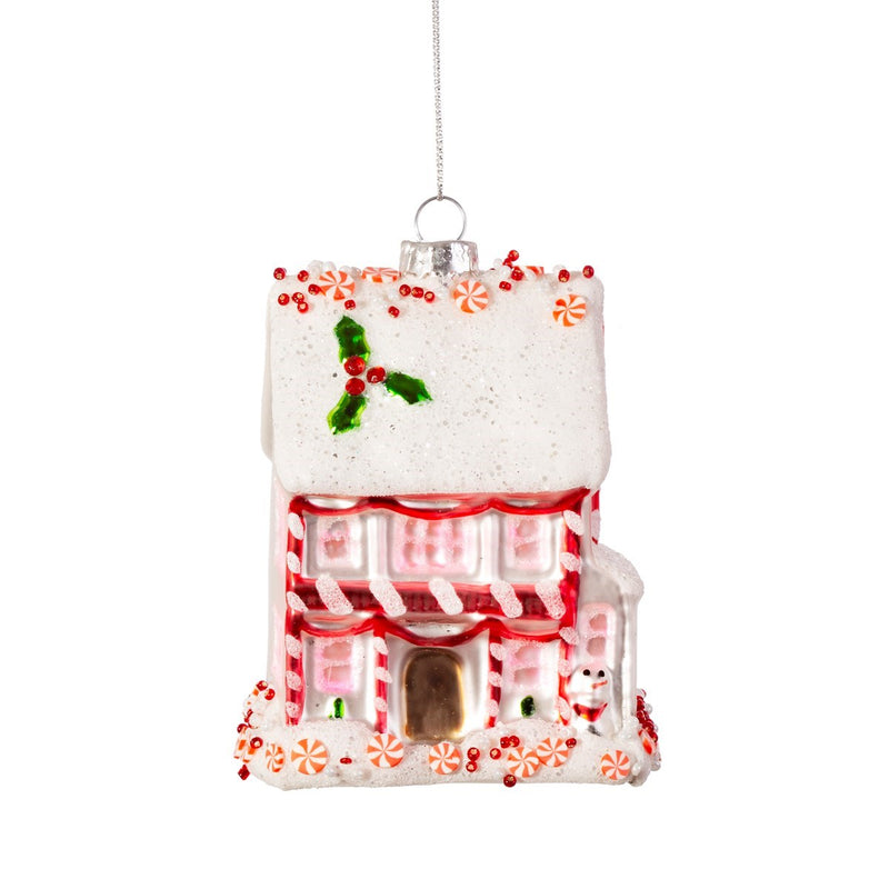 Fairytale Gingerbread House Glass Ornament