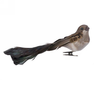 Natural Feather Bird with Clip | Putti Celebrations Canada
