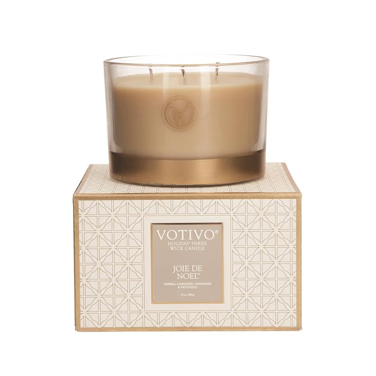 Votivo Holiday 3 Wick Candle - Joie de Noel | Putti Fine Furnishings Canada 