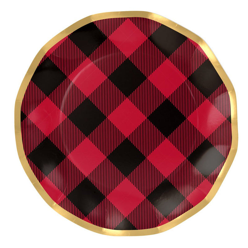 Sophistiplate Buffalo Check Wavy Paper Dinner Plate | Putti Celebrations 