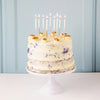White and Gold Ombre Long Candles | Putti Party Supplies