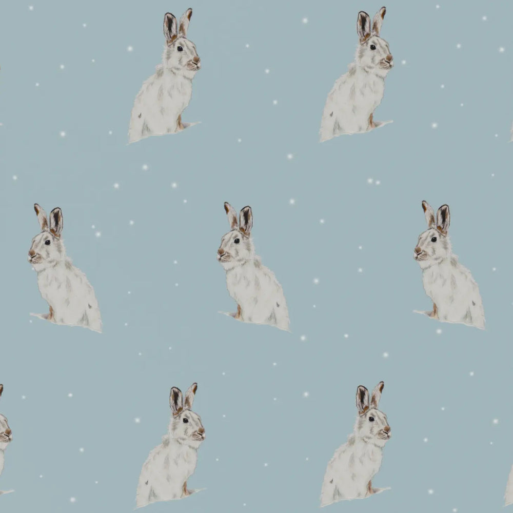 Winter White Hares Wrapping Paper Sheet | Putti Christmas 