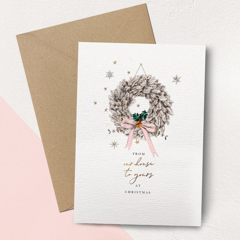 Stephanie Davies "From our House ...." Wreath Christmas Card Pack | Putti 