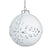 Matte White with Silver Embossed Pattern Glass Ball Ornament | Putti Christmas 