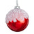 Ice Capped Glossy Red Glass Ball Ornament | Putti Christmas Canada