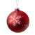 Matte Red with Snowflake Glass Ball Ornament | Putti Christmas Decorations