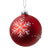 Matte Red with Snowflake Glass Ball Ornament