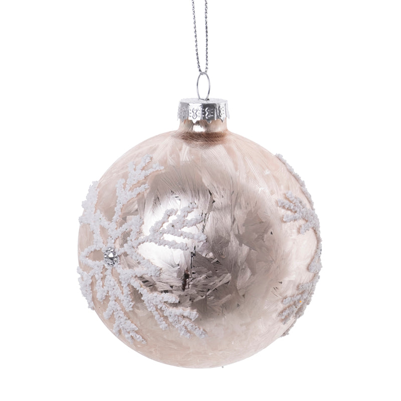 Champagne Gold Iced Ball with Snowflake