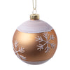 Matte Gold with Snowflakes Glass Ball Ornament