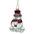 Snowman with Top Hat Glass Ornament