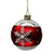 Silver with Red Band and Snowflake Glas Ball Ornament