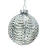 Siver with Embossed Swags Glass Ball Ornament