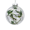 Clear with Mistletoe Glass Ball Ornament