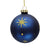 Matte Blue with Gold Stars Glass Ball Ornament