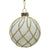 White with Gold Glitter Trellis Glass Ball Ornament