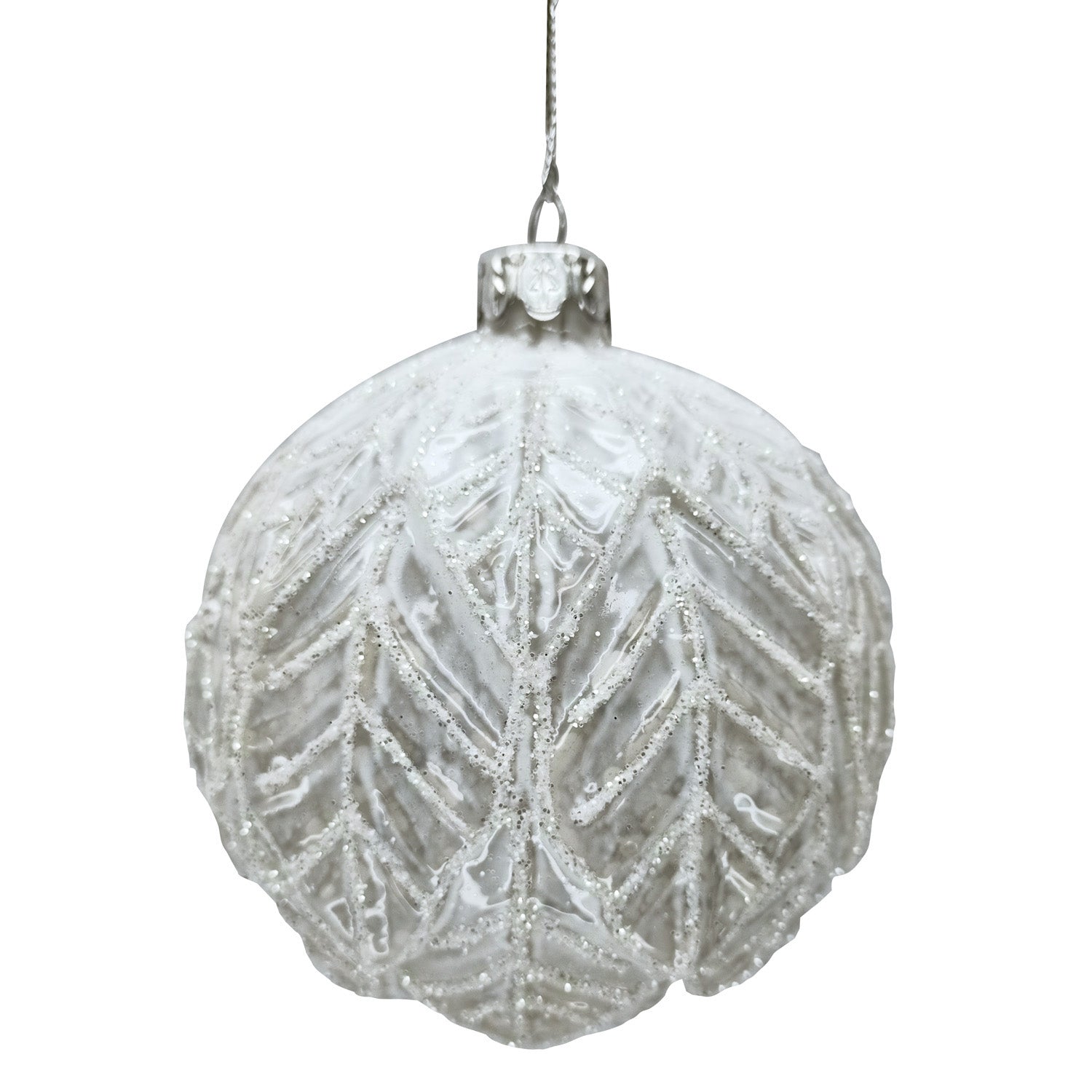 Mottled Silver Moulded Glass Ornament
