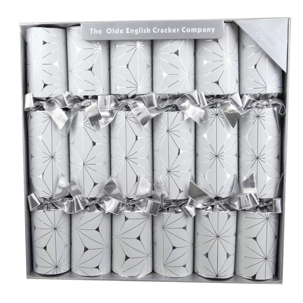 Robin Reed White and Silver Geometric Christmas Crackers