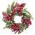 Iced Pine Needle Wreath with Red Berries