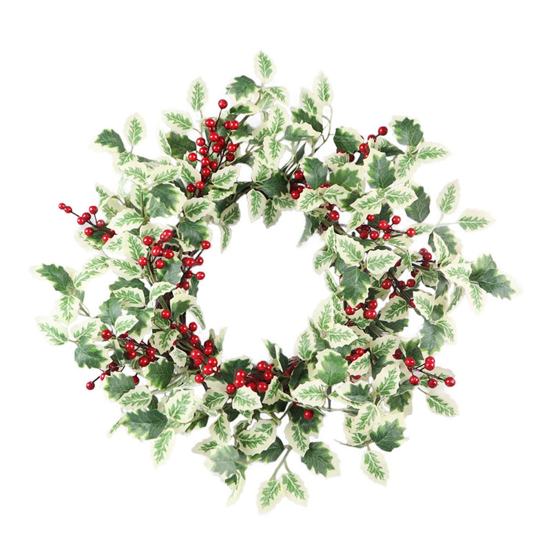 Holly Wreath with Red Berries