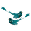 Turquoise Feather Bird with Sequins